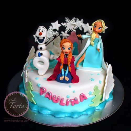 Elsa, Ana i Olaf na maloj torti