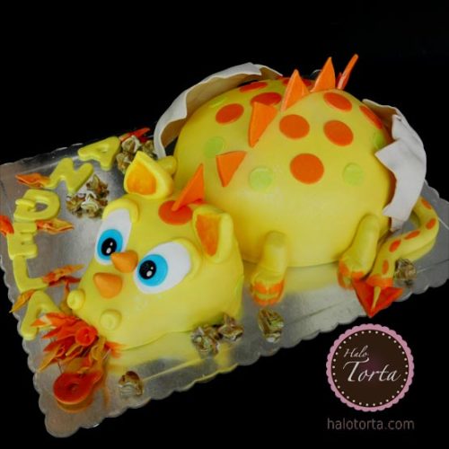 Žuti dinosaurus torta