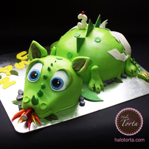 Zeleni dinosaurus torta