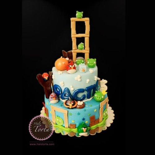 Torta Angry Birds sa konstrukcijom