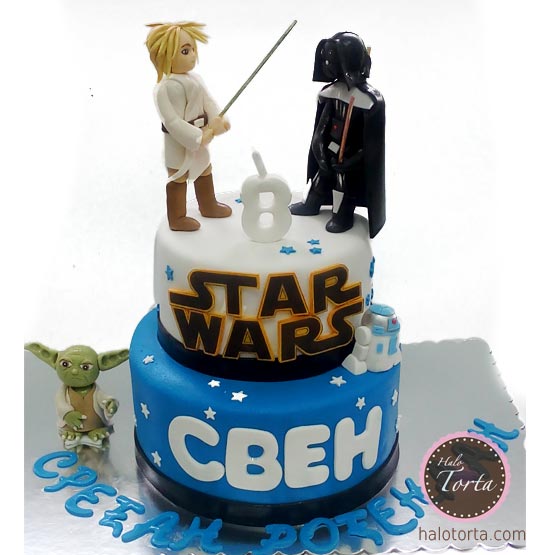 Torta Star Wars plavo bela