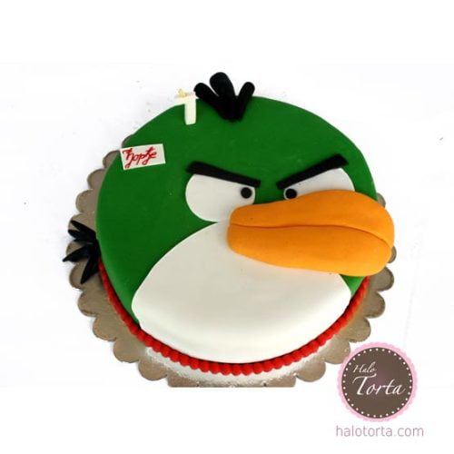 Zeleni Angry Bird torta