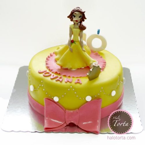 Princeza Bella na žutoj torti