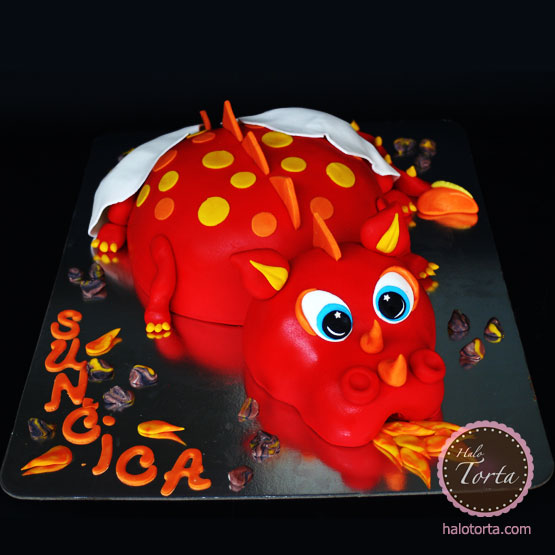 Crveni dinosaurus torta