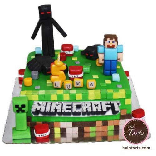 Torta Minecraft Stiv, Kriper, paukovi