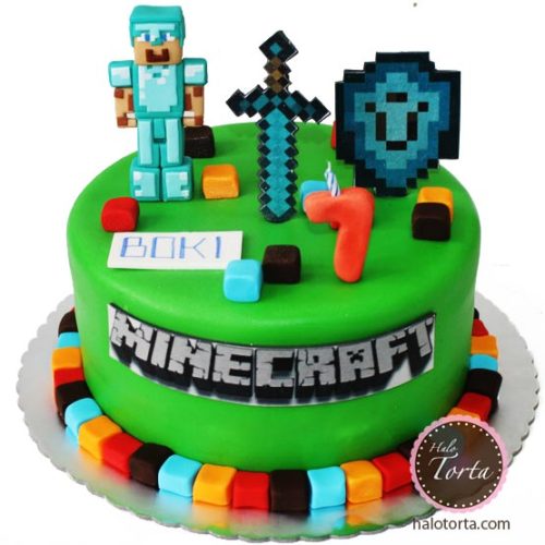 Torta Minecraft-Diamond Stiv, mac i stit