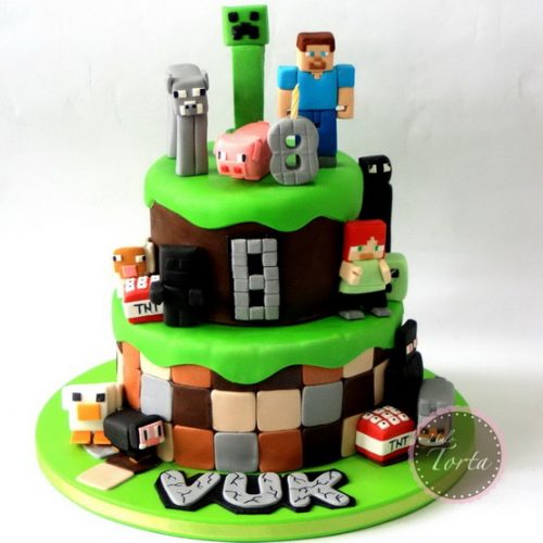 Minecraft torta sa svim figuricama