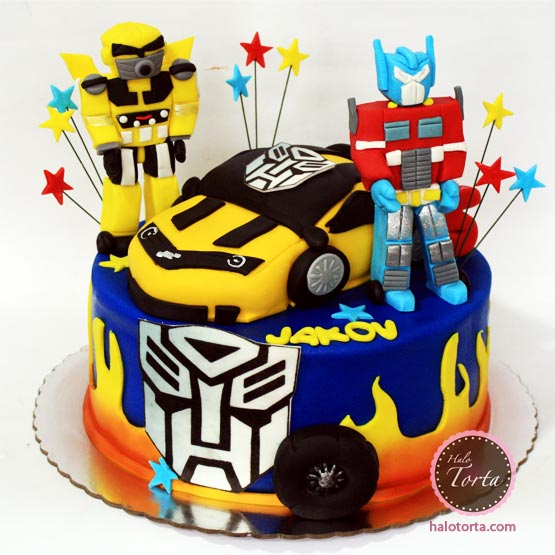 Torta Transformersi Optimus Prime i Bumble Bee