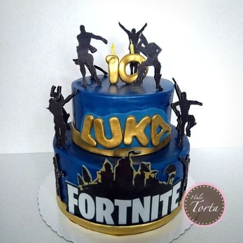 Plava Fortnite torta