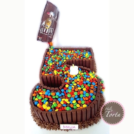 MM i Kitkat torta u obliku broja