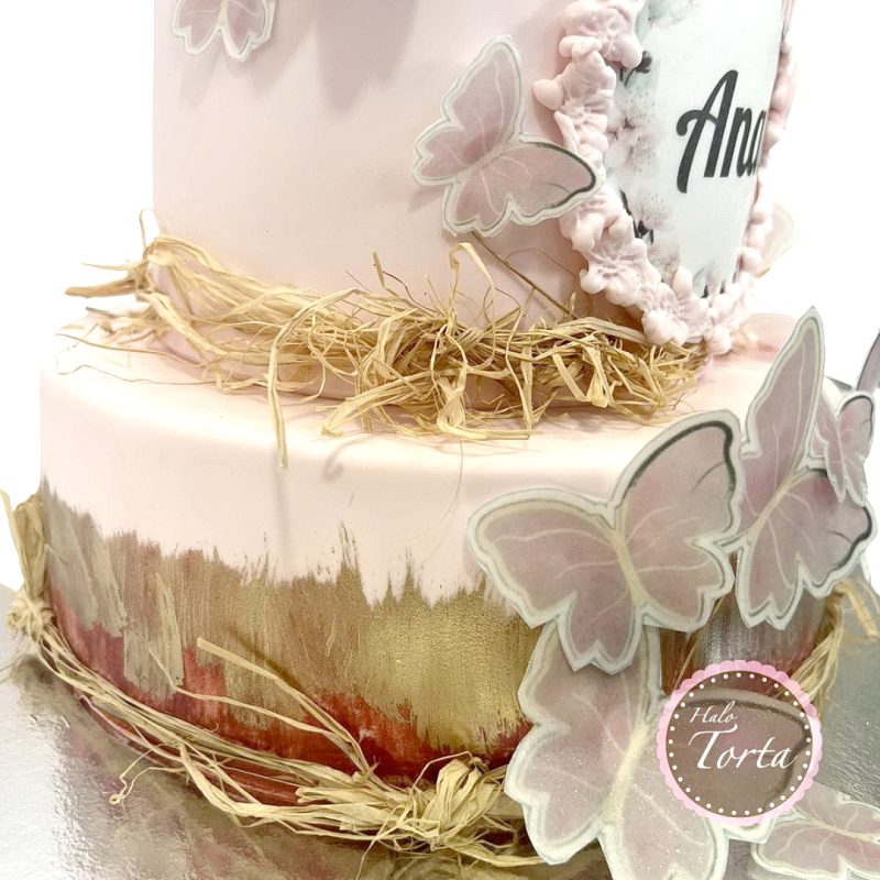 dt1923 Torta sa slovom i leptirima 1 torte kolaci