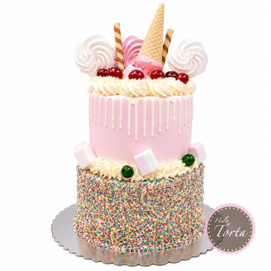 Šarena torta sa kornetom