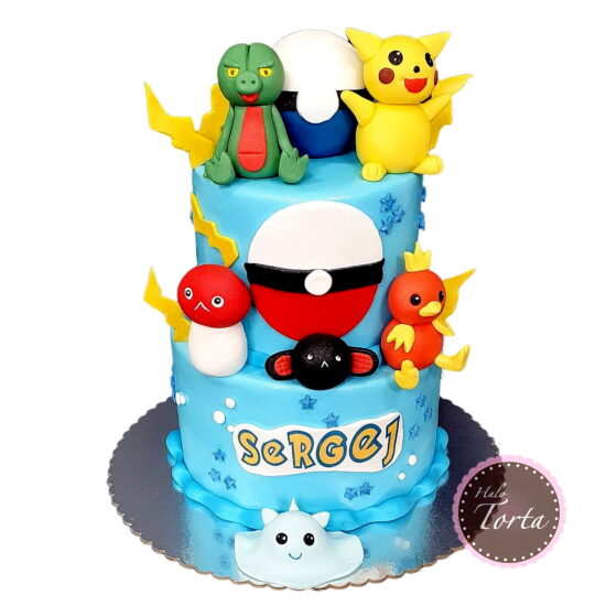 Pokemon torta svetlo plava