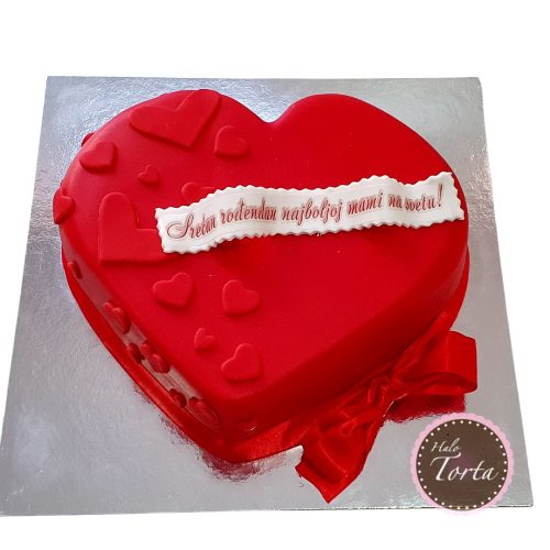 Crveno srce torta za mamu