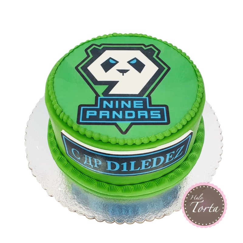 dt2054-Nine Pandas zelena torta