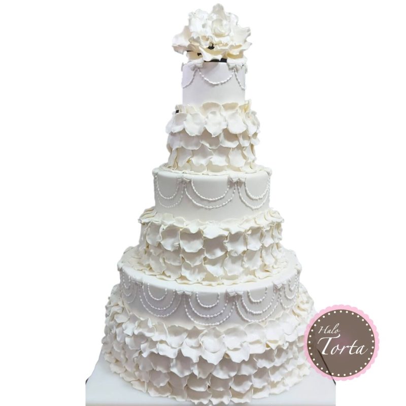 st1066-Bela svadbena torta sa laticama (1)