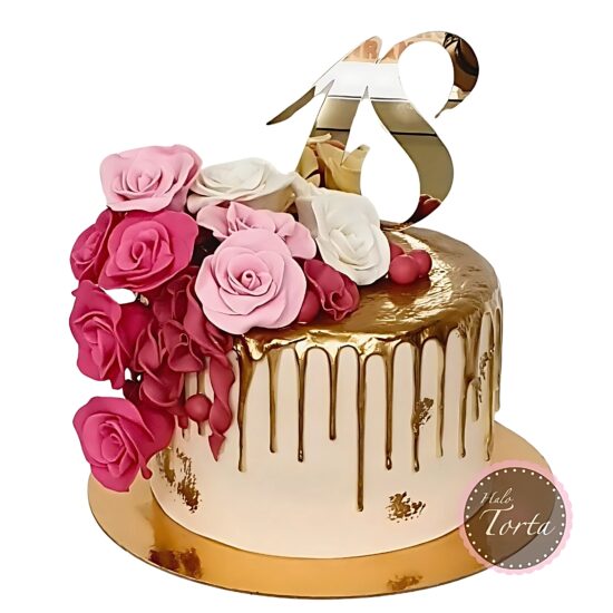 Ruže od fondana drip torta