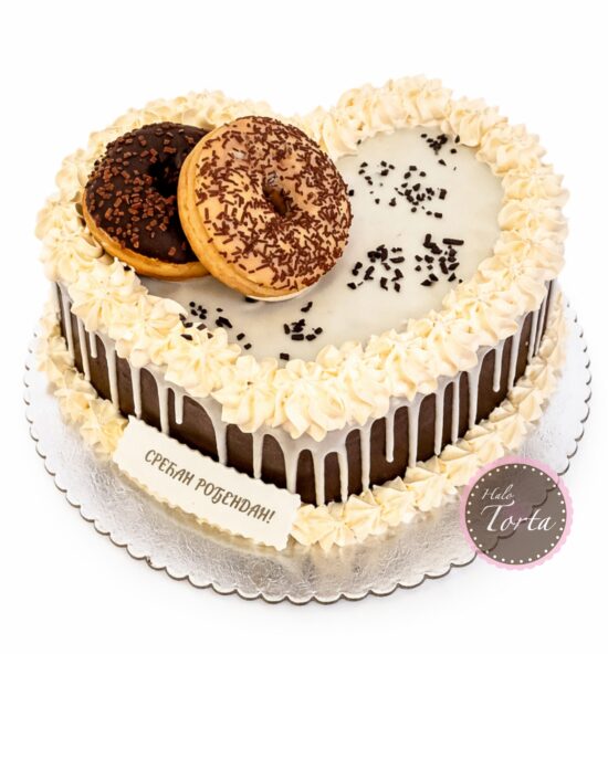 Torta srce sa krofnama