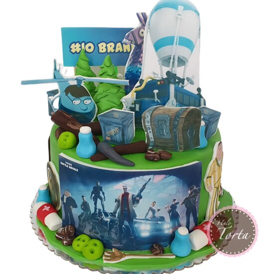 dt0444-Torta Fortnite sa jestivim sličicama