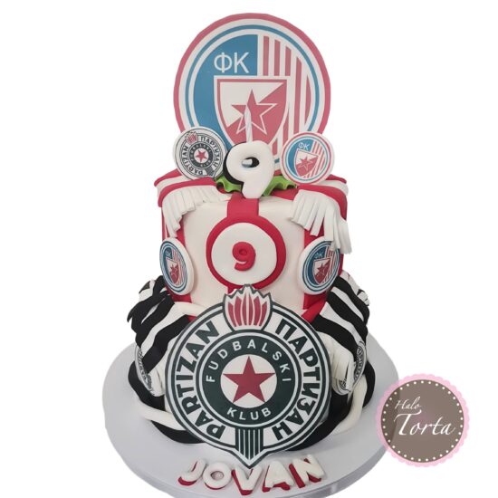 dt2101-Crvena zvezda i Partizan torta na sprat