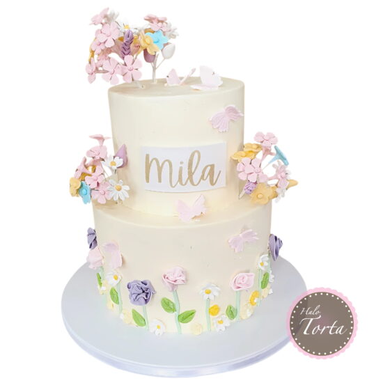 Pastelna cvetna torta