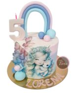 dt2391-Bajkovita torta devojčica, jednorog i duga