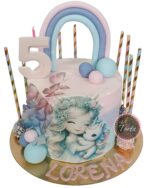 Bajkovita torta devojčica, jednorog i duga