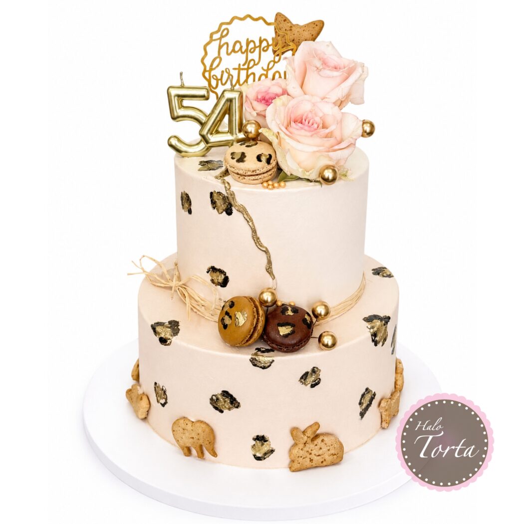 Elegant Leopard Gold torta