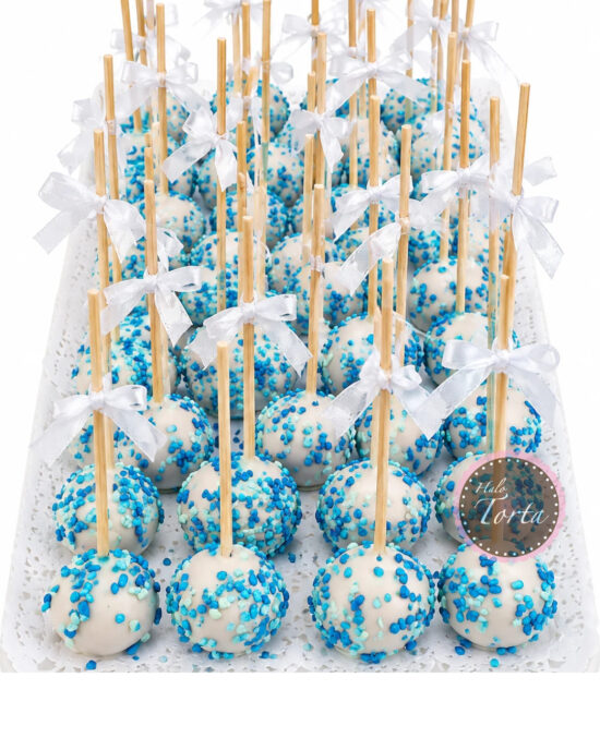 Belo-plavi cake pops