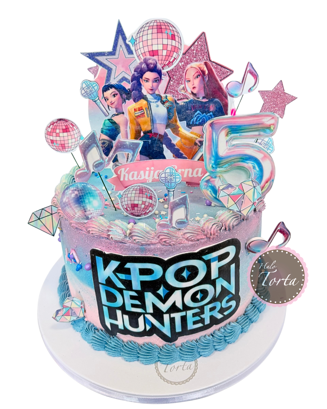 dt2453-K-Pop Demon Hunters torta sa jestivom štampom K-Pop Demon Hunters torta sa jestivom štampom