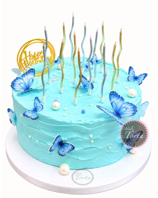 Torta sa plavim leptirima
