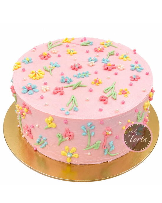 Pastelna cvetna torta