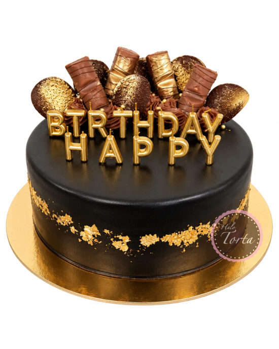 st2462-Elegantna crna torta Happy Birthday