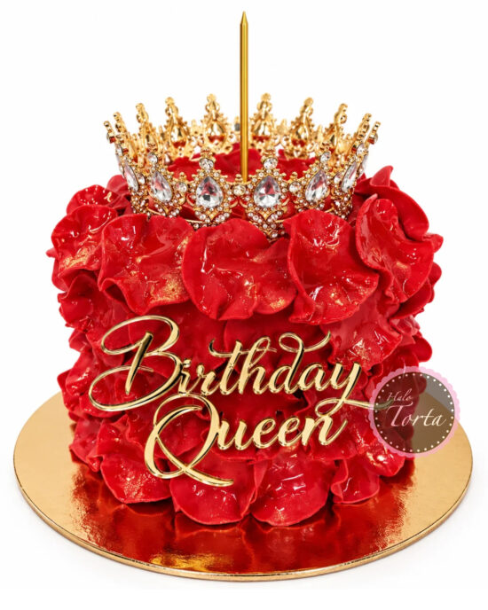 Torta „Birthday Queen“ sa krunom i laticama